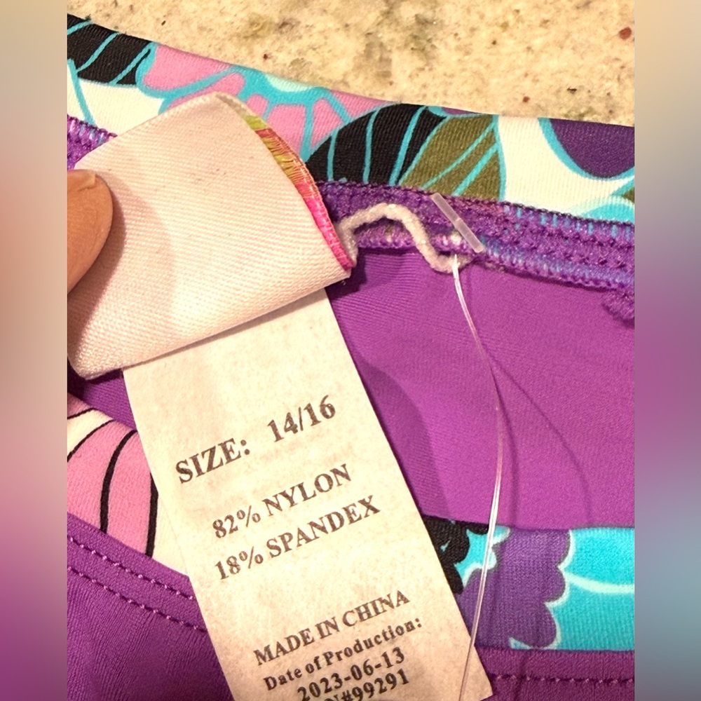 Kanu Surf Kids Floral Rashguard Set - Purple and Blue - Picture 11 of 11